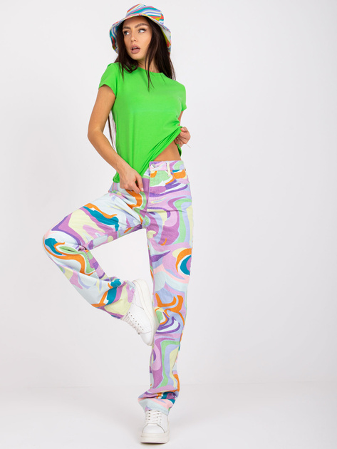 Jasnozielony t-shirt z okraglym dekoltem Peachy