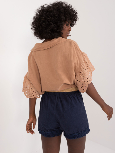 Hurt Granatowe szorty z lnem