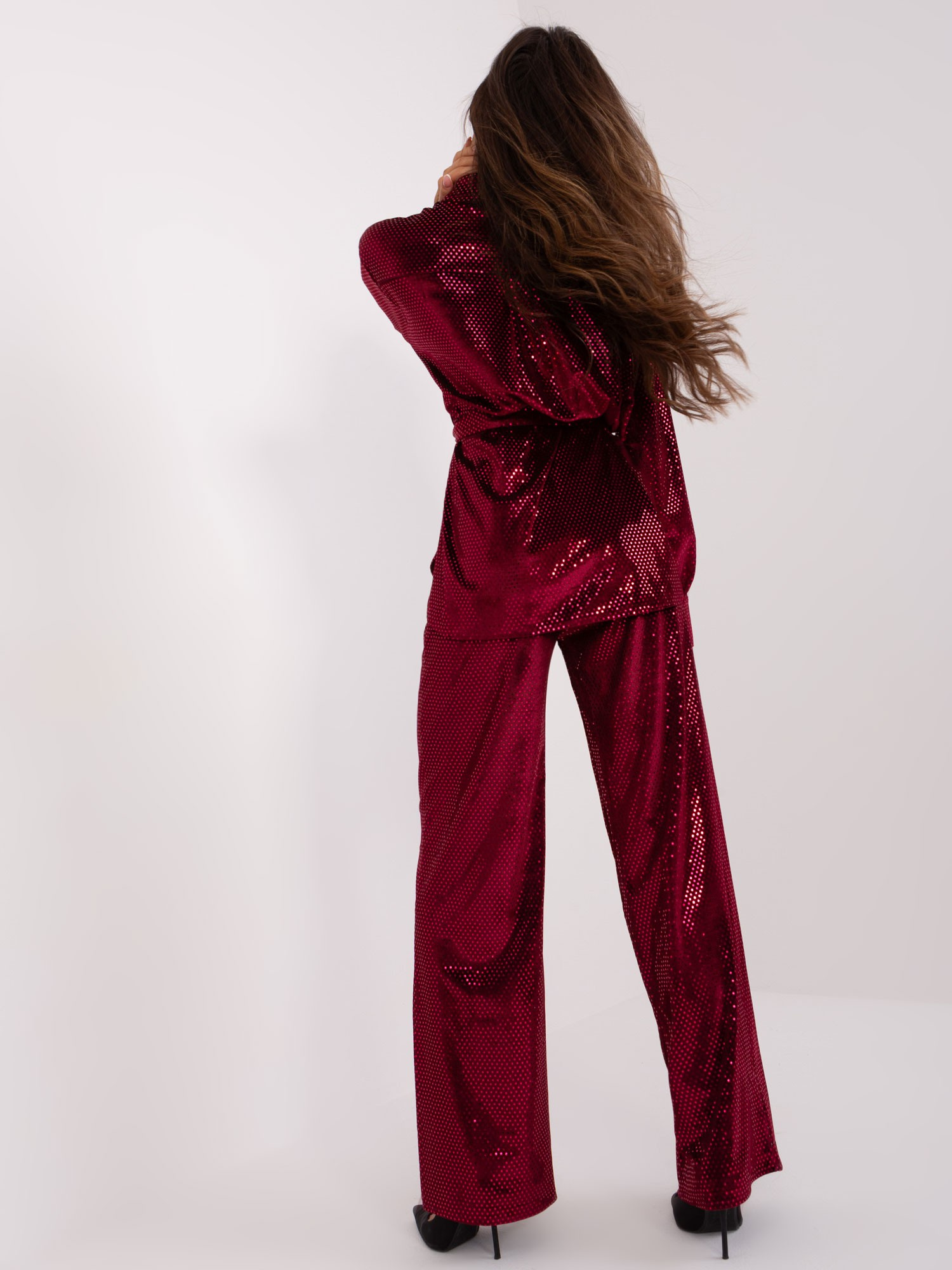 Didmeninė prekyba Bordo elegantiškas komplektas su diržu.