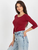 Hurt Bordowa bluzka z bawełny Mona BASIC FEEL GOOD