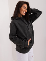 Hurt Grafitowa dresowa bluza kangurka z kapturem