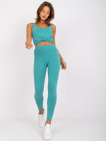 Turkusowe damskie legginsy basic Brigitte