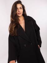 Black women's coat with pockets RUE PARIS.