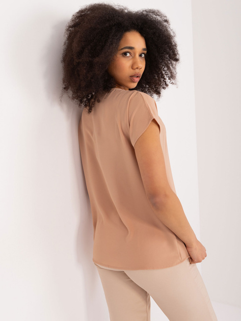 Hurt Camelowa bluzka z krótkim rękawem BASIC FEEL GOOD