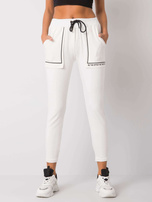 Ecru spodnie dresowe z bawełny Winsley