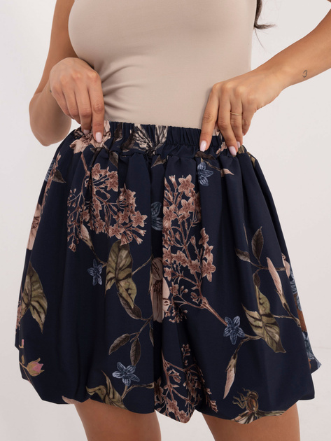 Hurt Granatowa spódnica bombka z nadrukiem