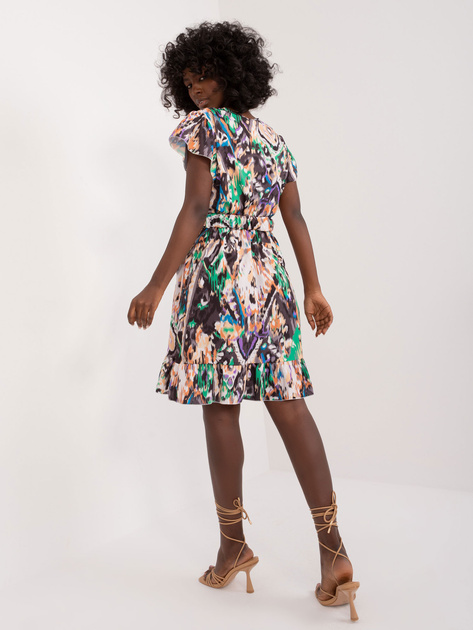 Hurt Czarna sukienka z printami z dekoltem V