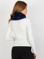 Hurt Granatowo-ciemnoniebieski komin zimowy w panterkę