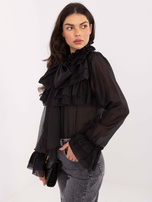 Czarna rozpinana koszula z wiązaniem