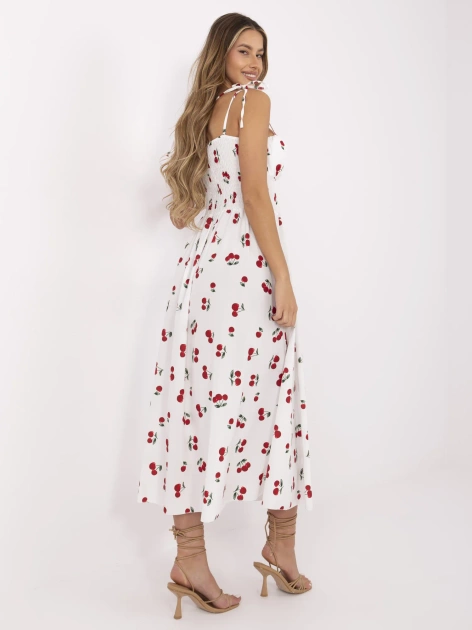 Biała letnia sukienka z gorsetową talią