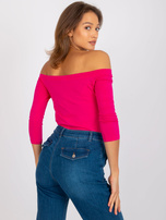 Fuksjowa bluzka z odkrytymi ramionami Blink