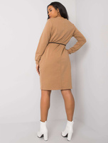 Camelowa sukienka bawełniana Lareen