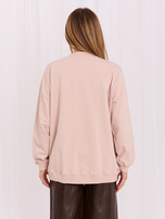 Helle rosa Basic Sweatshirt aus Baumwolle.