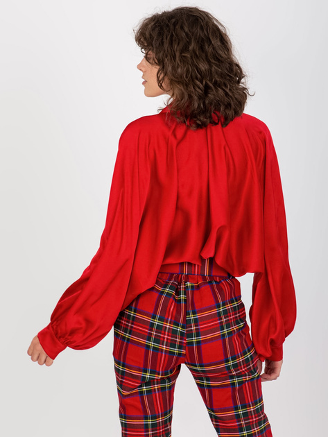 Hurtownia Ciemnoczerwona damska koszula z szerokimi rękawami