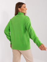 Hurt Jasnozielony dzianinowy sweter z długim rękawem