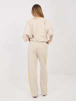 Beżowy dresowy komplet z rękawem 3/4 RUE PARIS