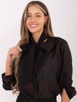 Czarna przezroczysta koszula z wiązaniem