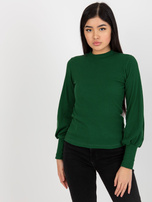 Hurt Ciemnozielona damska bluzka basic w prążek RUE PARIS