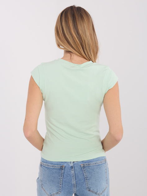 Jasnozielony damski top basic z wiskozy