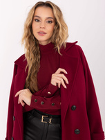 Bordowa bluzka ze wstawkami z siateczki RUE PARIS