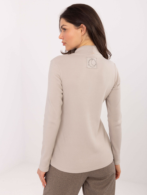 Beżowa bawełniana bluzka w prążek