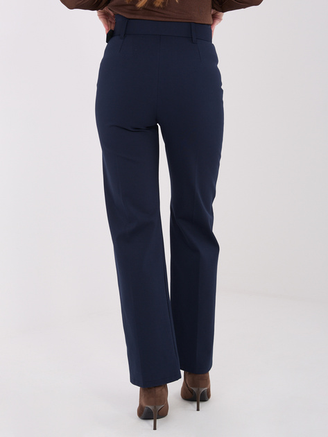 Granatowe spodnie straight leg w kant