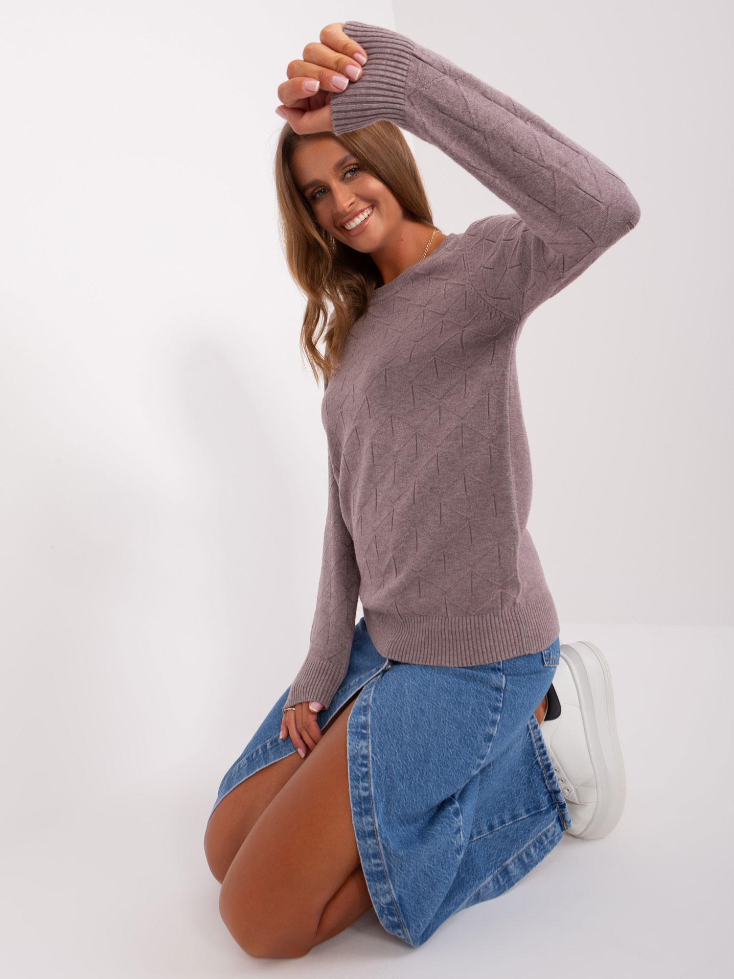 Hurt dirty purple classic sweater with cotton.