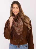 Brązowa damska chusta z wiskozy