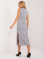 Hurt Jasnoszary komplet elegancki z marynarką z paskiem