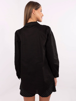 Hurt Czarna elegancka koszula damska z kołnierzykiem