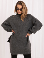 Hurt Ciemnoszara luźna sukienka dzianinowa oversize RUE PARIS