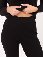Czarne legginsy z prążkowanej dzianiny STITCH & SOUL 