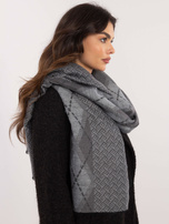 Hurtownia Ciemnoszary damski szal w romby