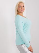 Hurt Miętowa gładka bluzka plus size z wiskozy Elisa