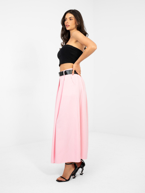 Pastelowa różowa garniturowa spódnica maxi