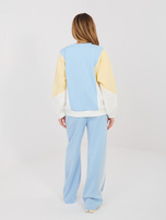 Pastelowy niebieski dresowy komplet z lampasami RUE PARIS 