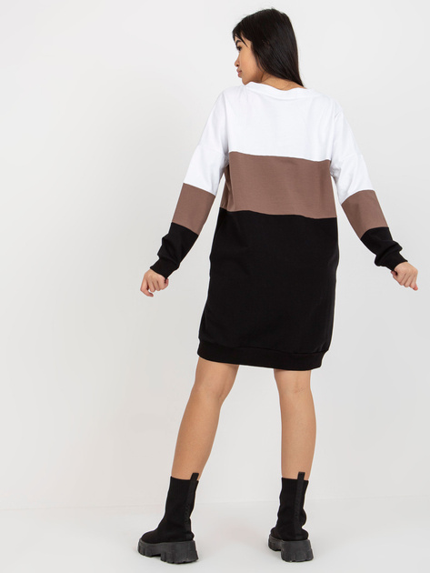 Hurt Biało-czarna sukienka basic z kieszeniami RUE PARIS