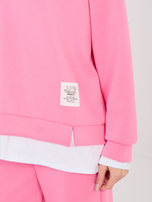 Ciemnoróżowy komplet z efektem koszulki pod spodem RUE PARIS 