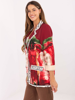 Bordowa damska marynarka z zapięciem na guzik