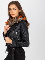 Hurtownia online Brązowa chusta komin z nadrukiem 