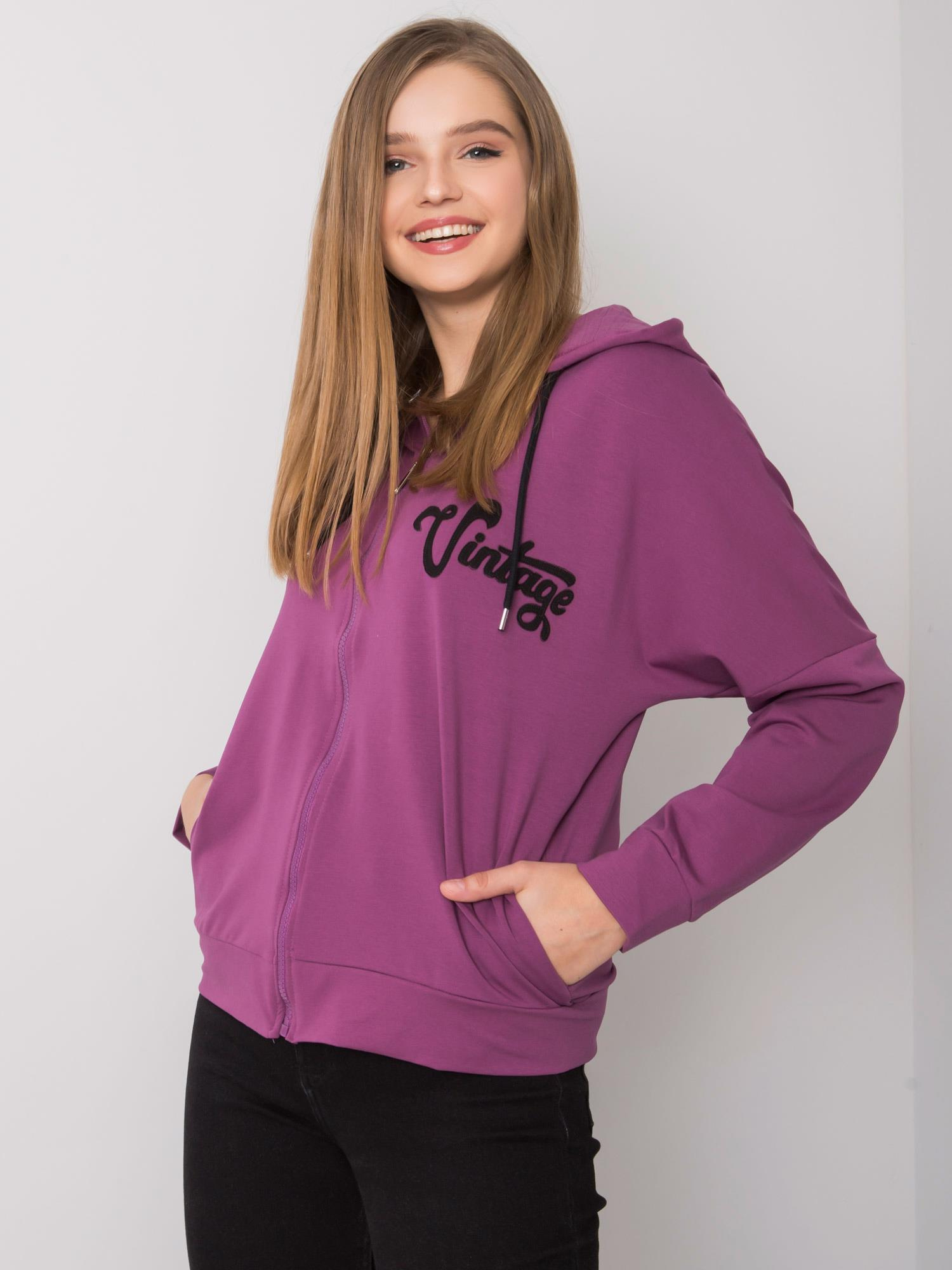 Fioletowa rozpinana bluza z kapturem Diane