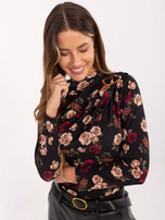 Czarna bluzka z ozdobnym detalem RUE PARIS