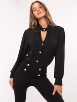 Hurt Czarne eleganckie legginsy z guzikami z przodu