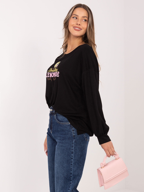 Czarna asymetryczna bluza bez kaptura RUE PARIS