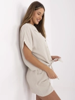 Beige muslin shirt for summer.