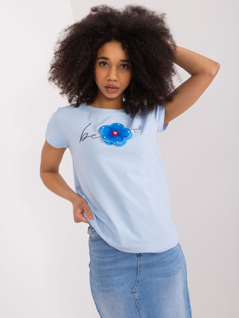 Hurt Jasnoniebieski t-shirt z bawełny BASIC FEEL GOOD