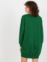 Hurt Ciemnozielono-pomarańczowo długa bluza oversize z napisem 