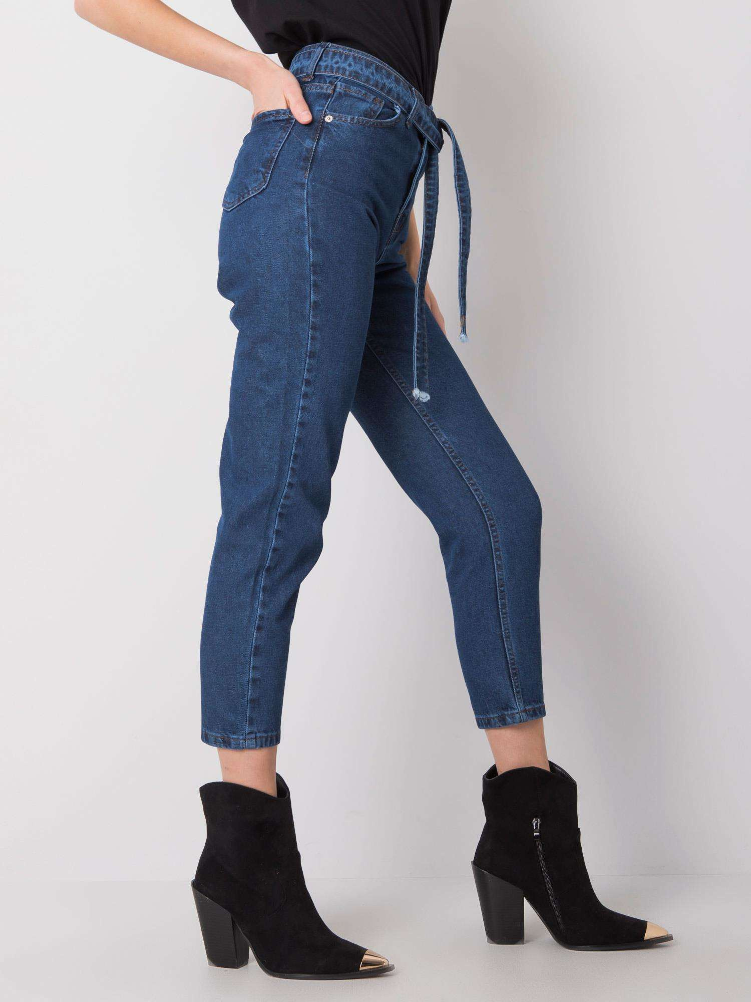 Niebieskie spodnie jeansowe high waist Kiara RUE PARIS