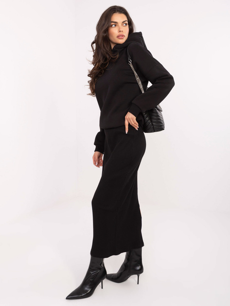 Czarna dresowa bluza oversize z ociepleniem