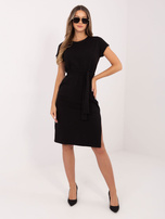 Czarna letnia sukienka basic z bawełny RUE PARIS